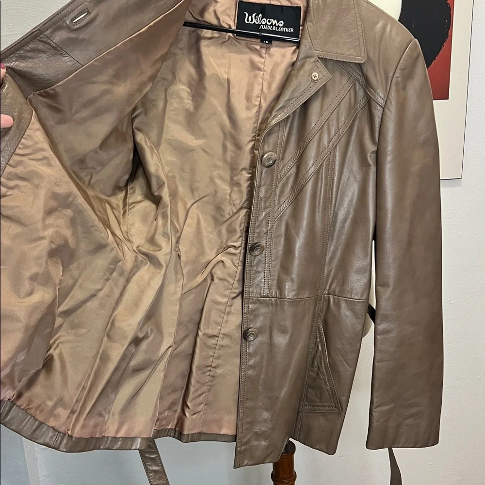 70’s Taupe Brown Genuine Wilson’s Leather Jacket - Picture 13 of 17